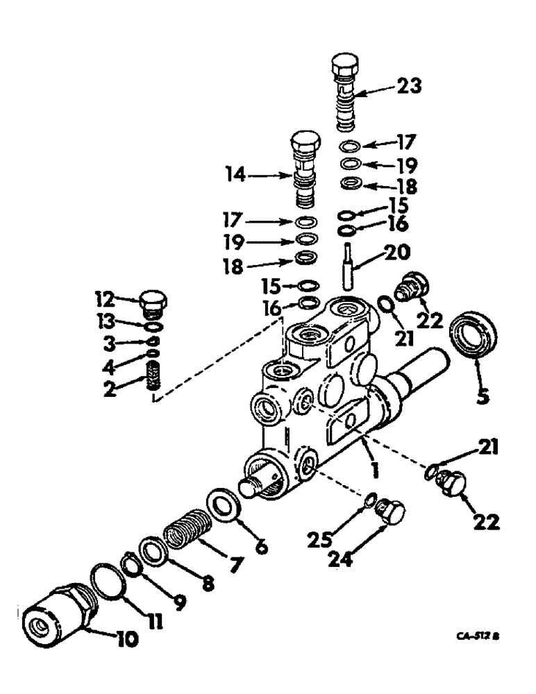 Схема запчастей Case IH 1026 - (07-34) - DRIVE TRAIN, DRIVE CONTROL VALVE (04) - Drive Train