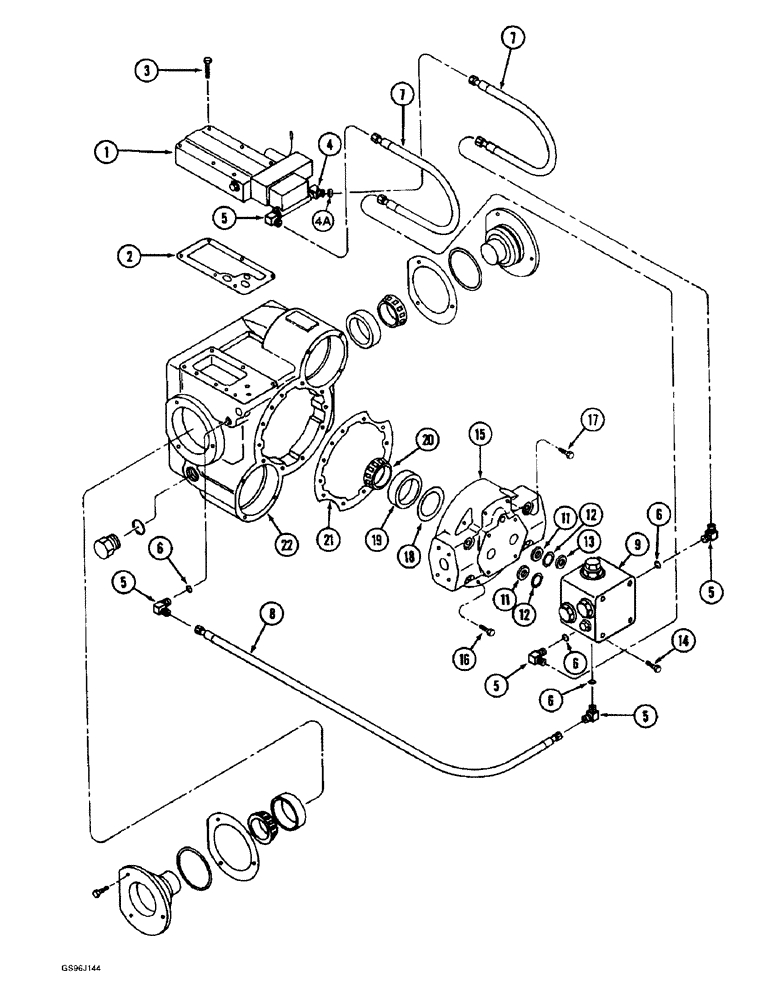 Схема запчастей Case IH 1660 - (6-54) - HYDROSTATIC MOTOR, TWO SPEED, VALVE BLOCK (03) - POWER TRAIN