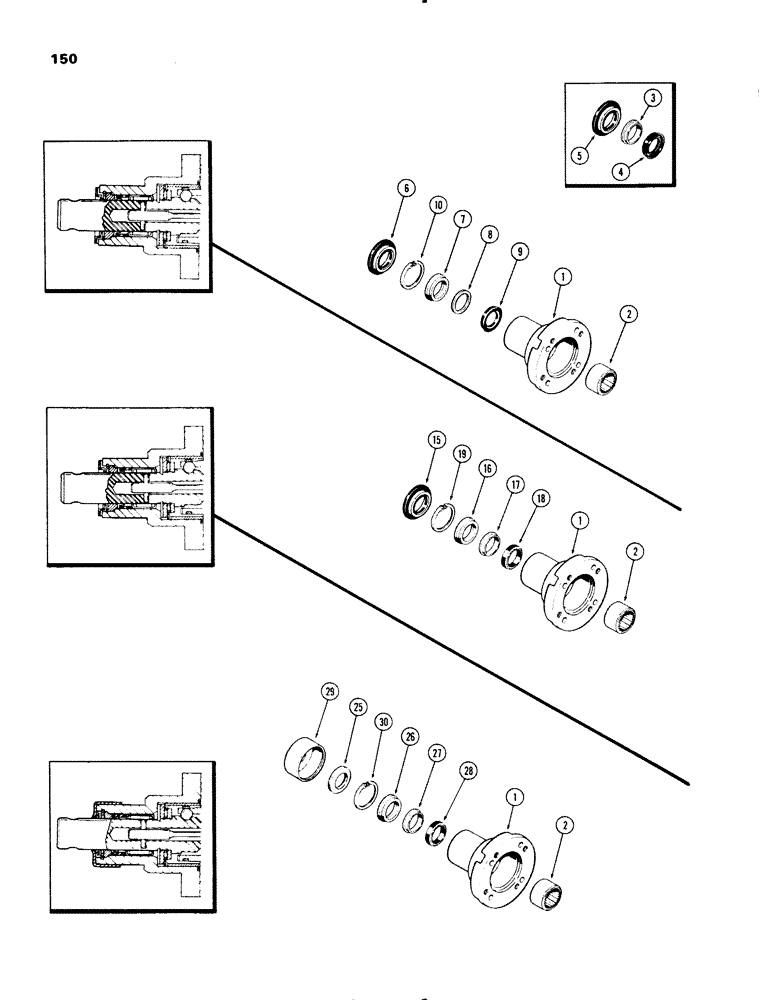 Схема запчастей Case IH 1270 - (150) - STEERING PUMP UPPER COVER AND SEALS (05) - STEERING