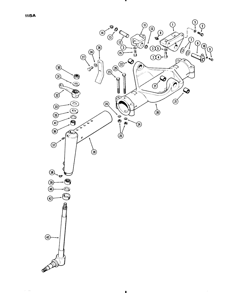 Схема запчастей Case IH 830-SERIES - (115A) - ADJUSTABLE FRONT AXLE, HIGH CLEARANCE (05) - STEERING