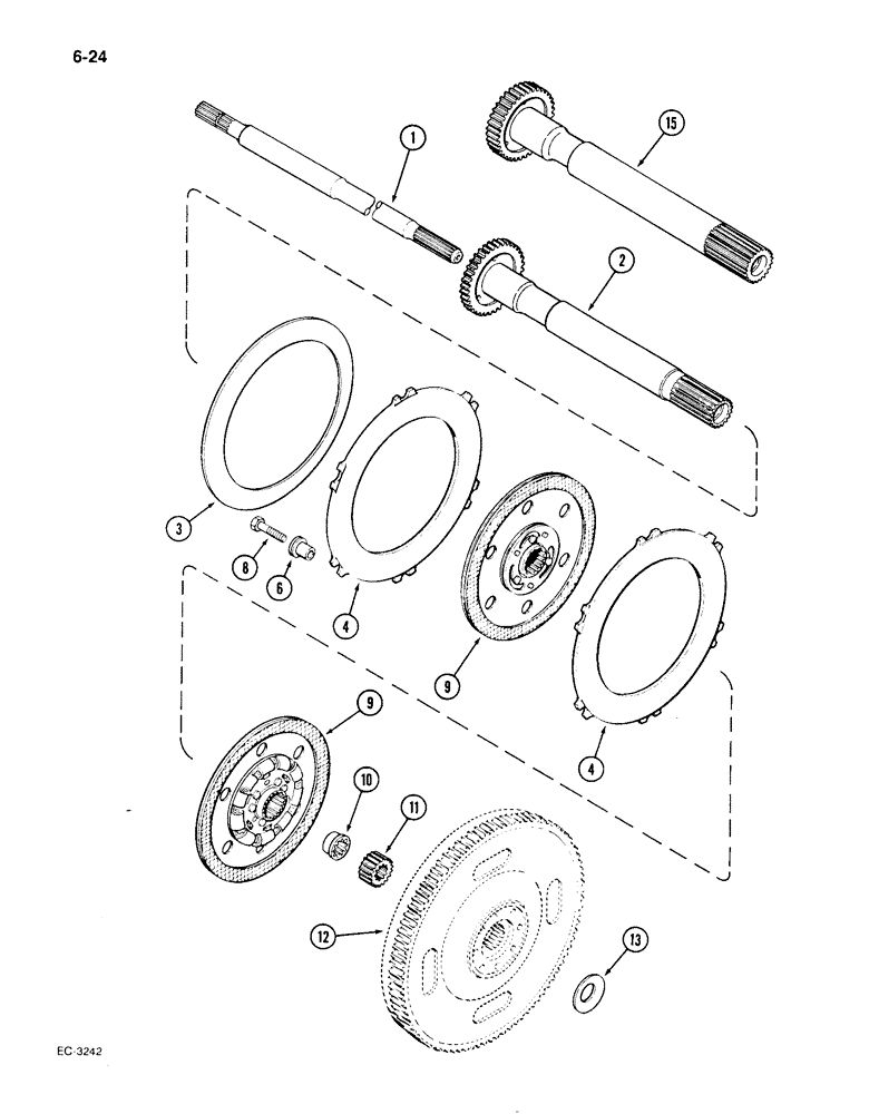 Схема запчастей Case IH 1896 - (6-24) - POWER SHIFT TRANSMISSION, TORQUE LIMITER (06) - POWER TRAIN