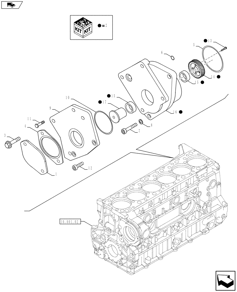 Схема запчастей Case IH F3BFE613B A002 - (10.114.02) - BELT PULLEY DRIVE & COVER (504381311) (10) - ENGINE