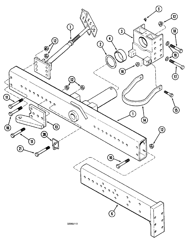 Схема запчастей Case IH 1660 - (5-82) - STEERING AXLE AND EXTENSIONS, POWER GUIDE AXLE, P.I.N. JJC0036301 & AFTER (04) - STEERING