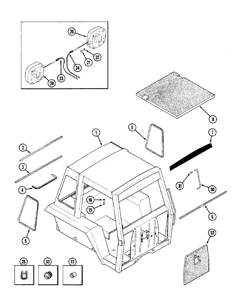 Схема запчастей Case IH 2090 - (9-554) - FOUR POST PROTECTIVE FRAME, PRIOR TO P.I.N. 8841101 (09) - CHASSIS/ATTACHMENTS