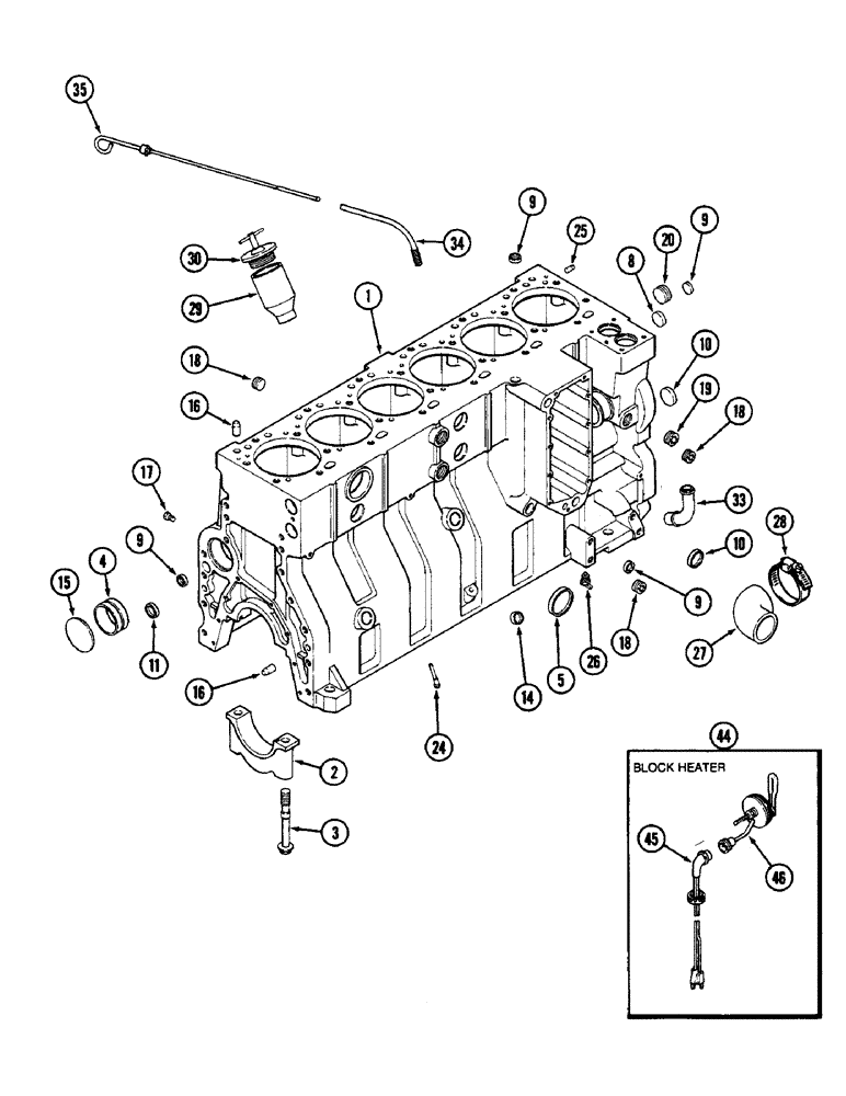 Схема запчастей Case IH 9110 - (04-22) - CYLINDER BLOCK, 6T-830 ENGINE (04) - Drive Train