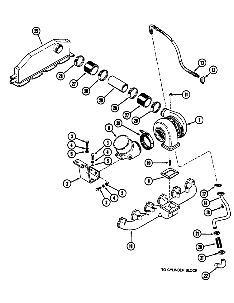 Схема запчастей Case IH 9130 - (04-06) - TURBOCHARGER SYSTEM, 6TA-830 ENGINE (04) - Drive Train