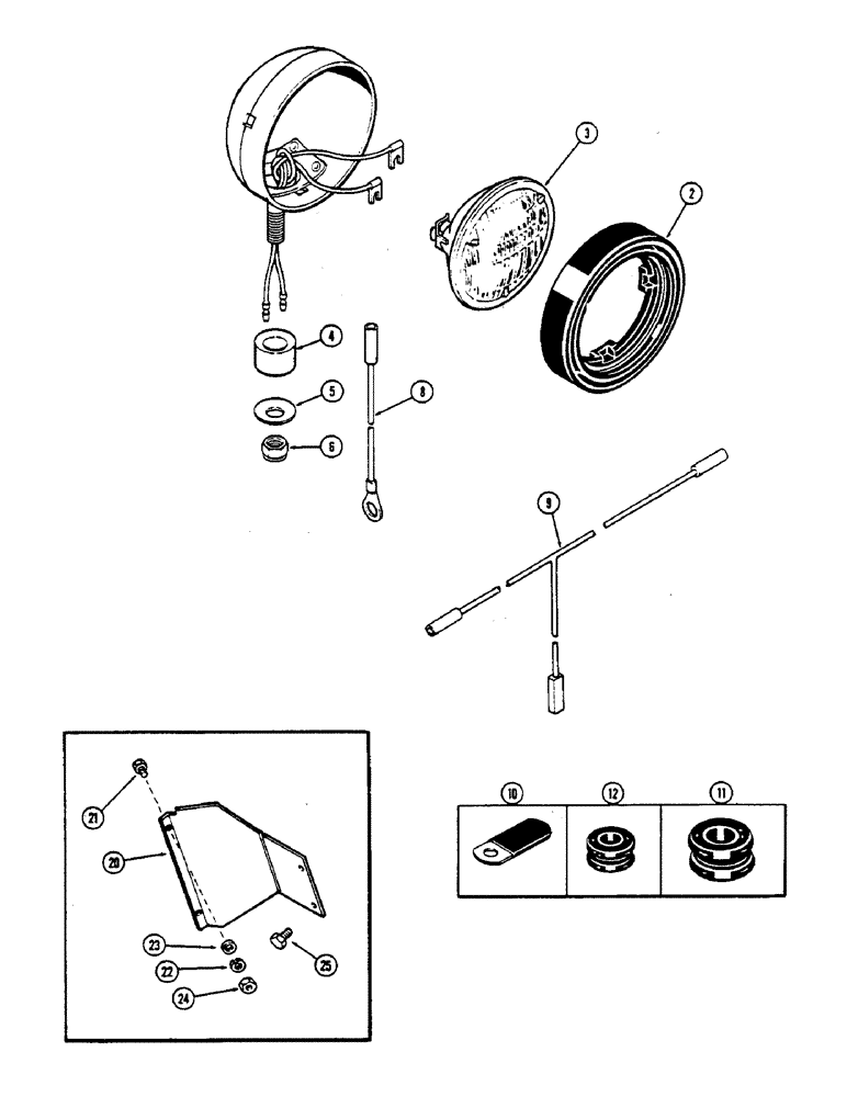 Схема запчастей Case IH 2390 - (4-138) - REAR FLOOD LAMP ATTACHMENT (04) - ELECTRICAL SYSTEMS