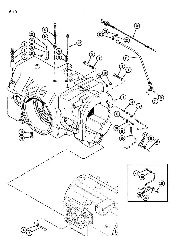 Схема запчастей Case IH 3394 - (6-10) - TRANSMISSION HOUSING (06) - POWER TRAIN