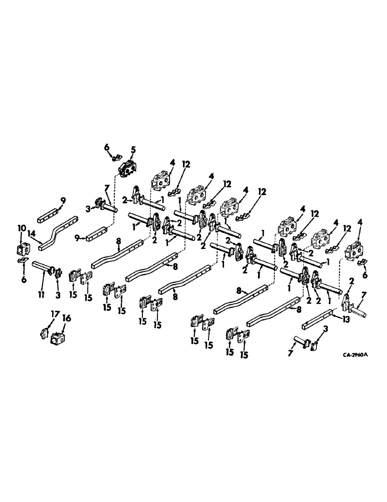 Схема запчастей Case IH 85 - (AN-21) - SQUARE BARS, EXTENSIONS & CLAMPS, 22, 25, 34 & 37 EQUIPMENT, 8 & 12-ROW NARROW (1972 & SINCE) 