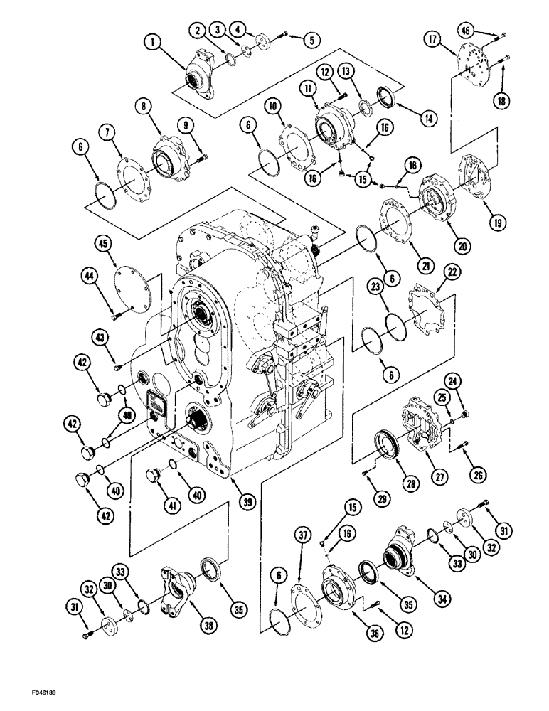 Схема запчастей Case IH 9270 - (6-059C) - SYNCHROSHIFT TRANSMISSION ASSEMBLY PUMP MOUNTING, COVERS & YOKES (06) - POWER TRAIN