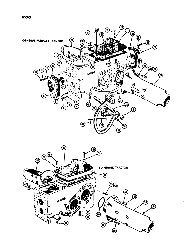 Схема запчастей Case IH 530 - (200) - TRANSMISSION CASE AND AXLE HOUSINGS, PRIOR TO S/N 8262800 (06) - POWER TRAIN