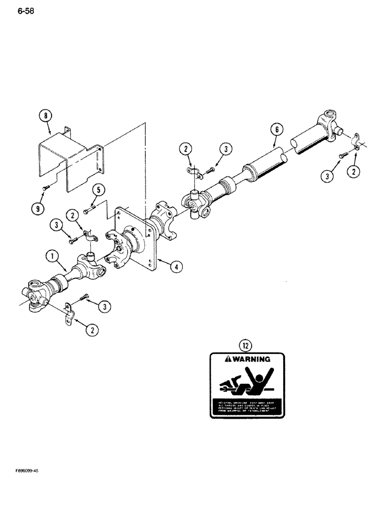 Схема запчастей Case IH 9280 - (6-58) - PTO DRIVE SHAFT MOUNTING (06) - POWER TRAIN