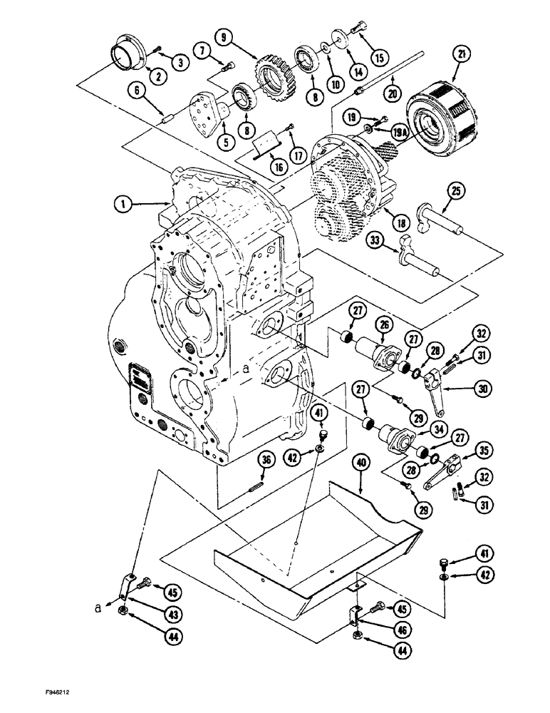 Схема запчастей Case IH 9270 - (6-040) - SYNCHROMESH TRANSMISSION ASSEMBLY REAR HOUSING, SHIFT LEVERS, BAFFLE & CLUTCH (06) - POWER TRAIN