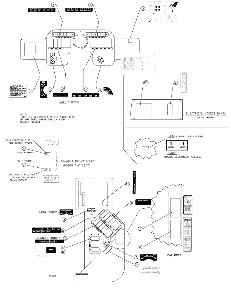 Схема запчастей Case IH 3185 - (10-001) - INTERIOR DECALS (13) - DECALS