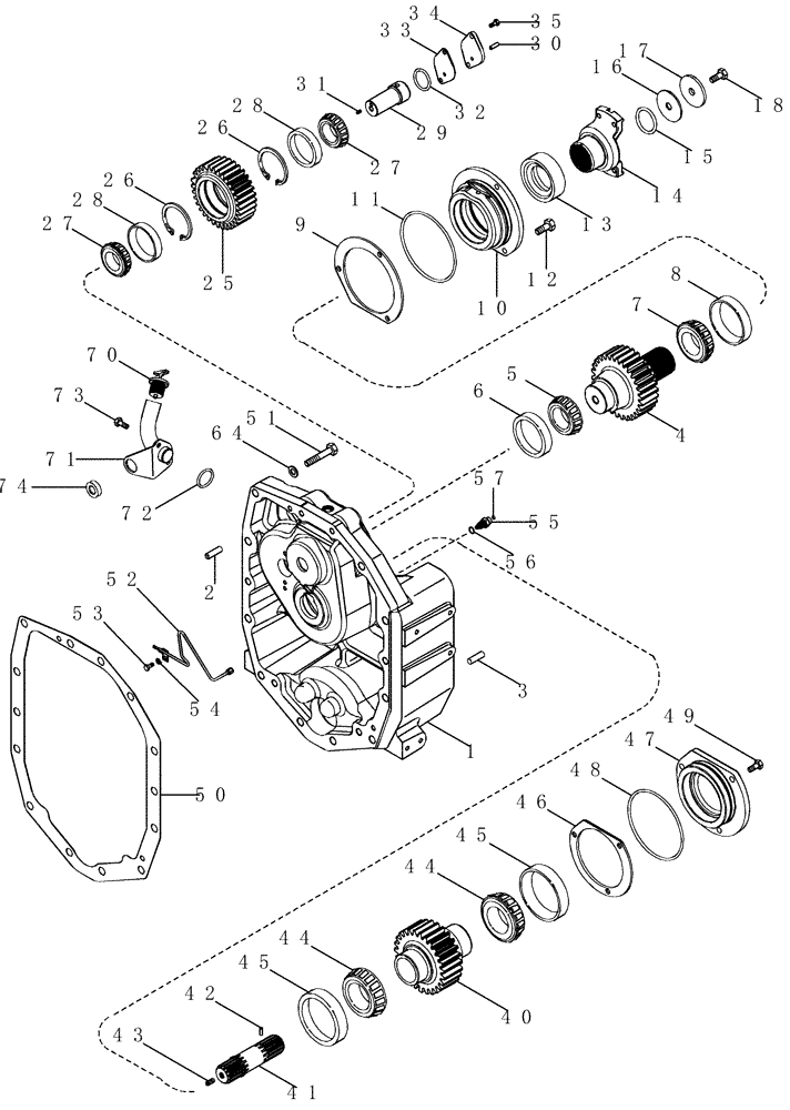 Схема запчастей Case IH MAGNUM 255 - (06-02) - TRANSMISSION DROP BOX (06) - POWER TRAIN