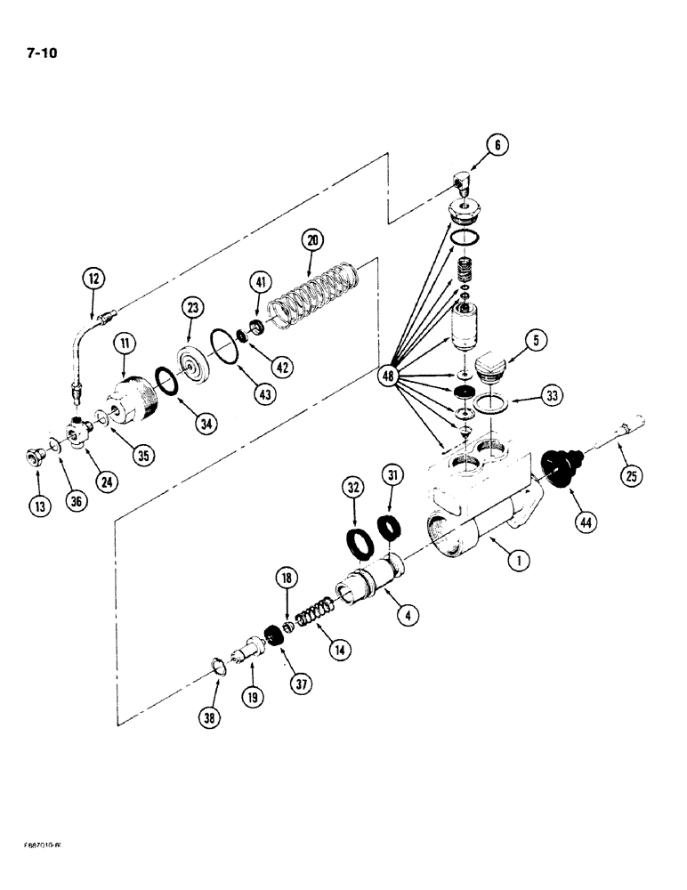 Схема запчастей Case IH 9180 - (7-10) - MASTER CYLINDER ASSEMBLY (07) - BRAKES