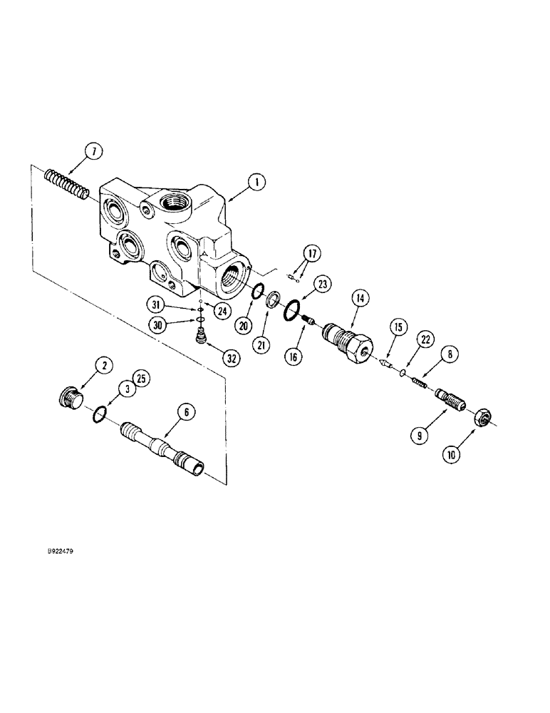 Схема запчастей Case IH 9310 - (8-060) - HYDRAULIC REMOTE VALVE INLET BODY, WITH PRIORITY VALVE (08) - HYDRAULICS