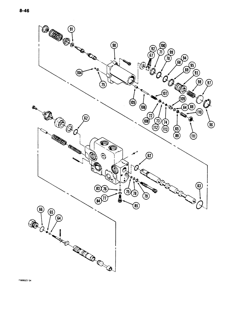 Схема запчастей Case IH 9180 - (8-46) - HYDRAULIC REMOTE VALVE SECTION, FIRST, SECOND, THIRD AND FORTH WITH FLOAT, (CONT) (08) - HYDRAULICS