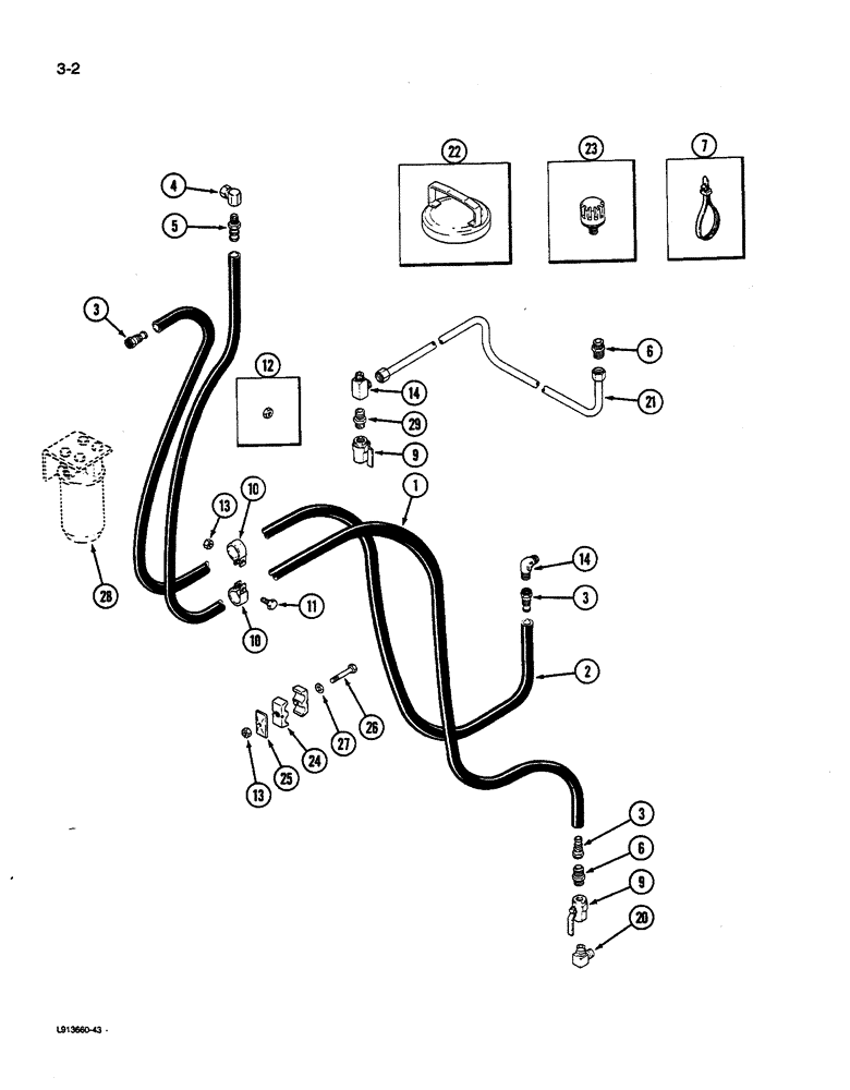 Схема запчастей Case IH 9280 - (3-002) - FUEL LINE SYSTEM (03) - FUEL SYSTEM