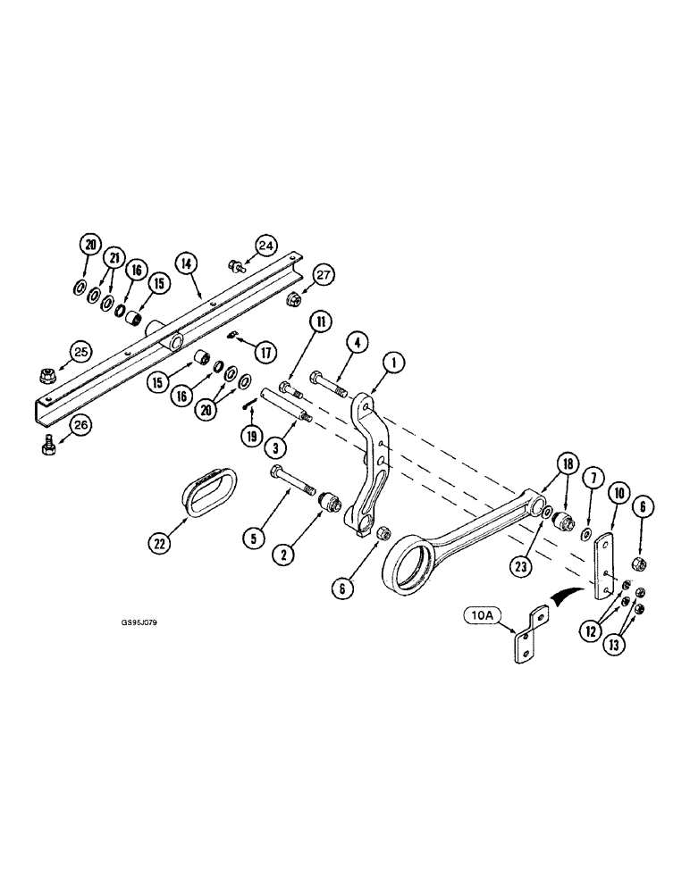 Схема запчастей Case IH 1682 - (9-104) - SHOE CHAFFER HANGER AND SUPPORT (09) - CHASSIS ATTACHMENTS