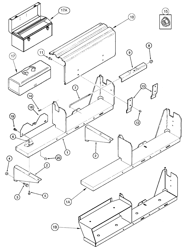 Схема запчастей Case IH 2388 - (04-37) - BATTERY - BOX (06) - ELECTRICAL