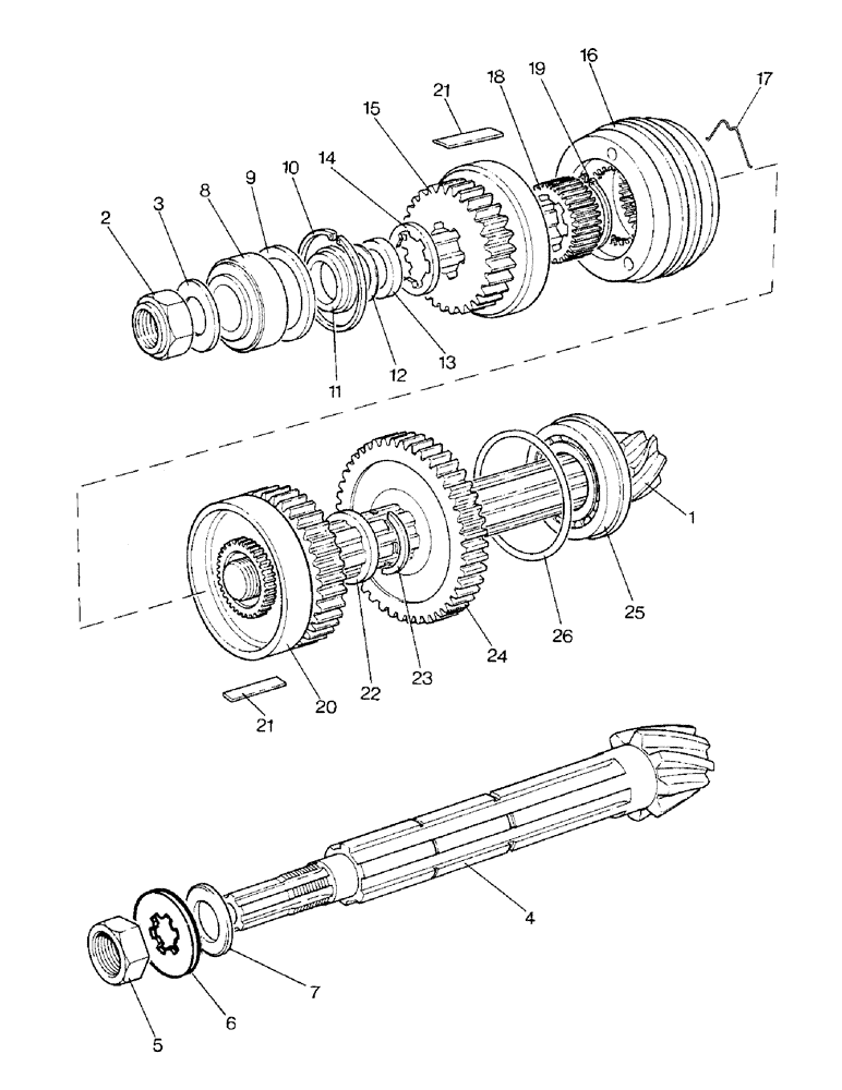 Схема запчастей Case IH 1690 - (D03-1) - BEVEL PINION SHAFT, SYNCHROMESH MFD, SYNCHROMESH (03) - POWER TRAIN