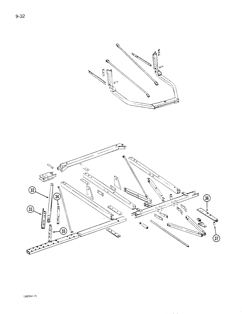 Схема запчастей Case IH 6300 - (9-032) - HITCH THREE DRILL HEAVY DUTY (09) - CHASSIS/ATTACHMENTS