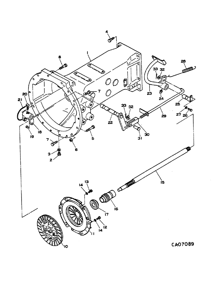 Схема запчастей Case IH 284 - (07-06) - DRIVE TRAIN, CLUTCH, CLUTCH HOUSING AND CONNECTIONS, DIESEL ENGINE TRACTORS (04) - Drive Train