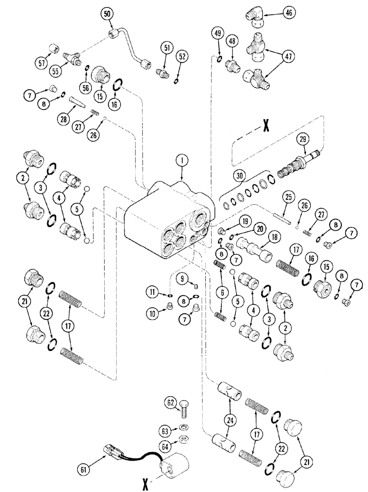 Схема запчастей Case IH 2377 - (05-23) - VALVE, SELECTOR CONTROL - POWER GUIDE AXLE - CORN AND GRAIN COMBINE (04) - STEERING