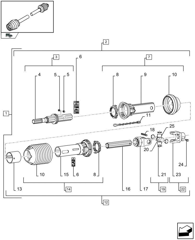 Схема запчастей Case IH LBX432S - (01.04A[01]) - POWER TAKE-OFF, REAR (01) - POWER TAKE OFF