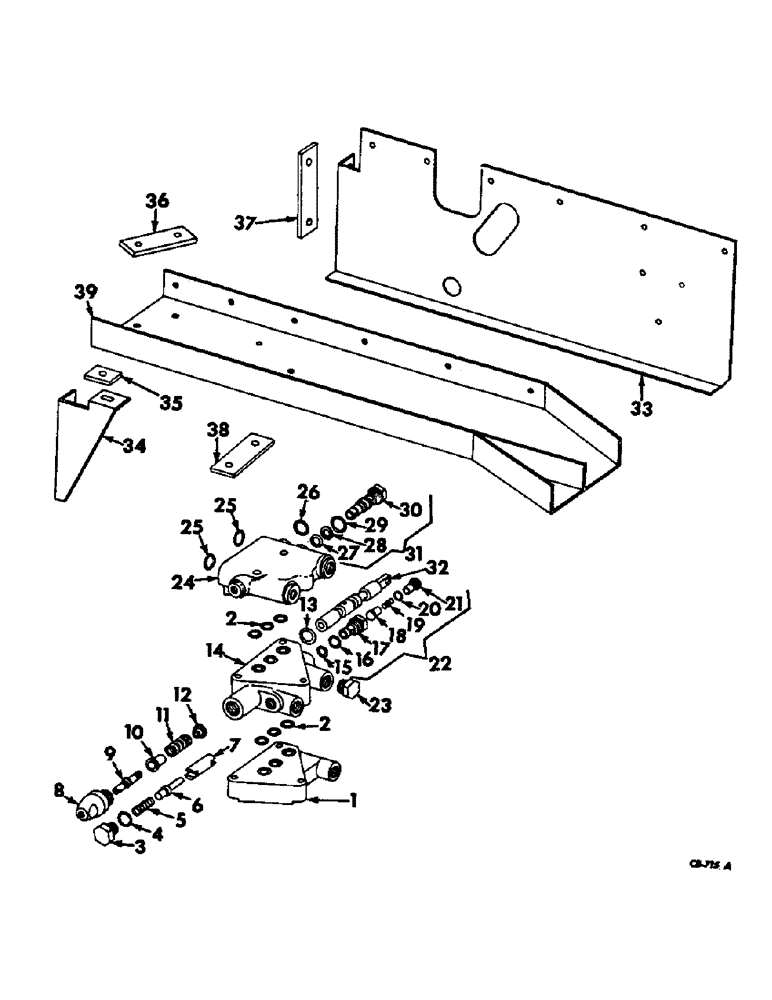 Схема запчастей Case IH 815 - (F-18) - HYDRAULICS SYSTEM, PLATFORM LIFT VALVE AND SUPPORTS (07) - HYDRAULIC SYSTEM