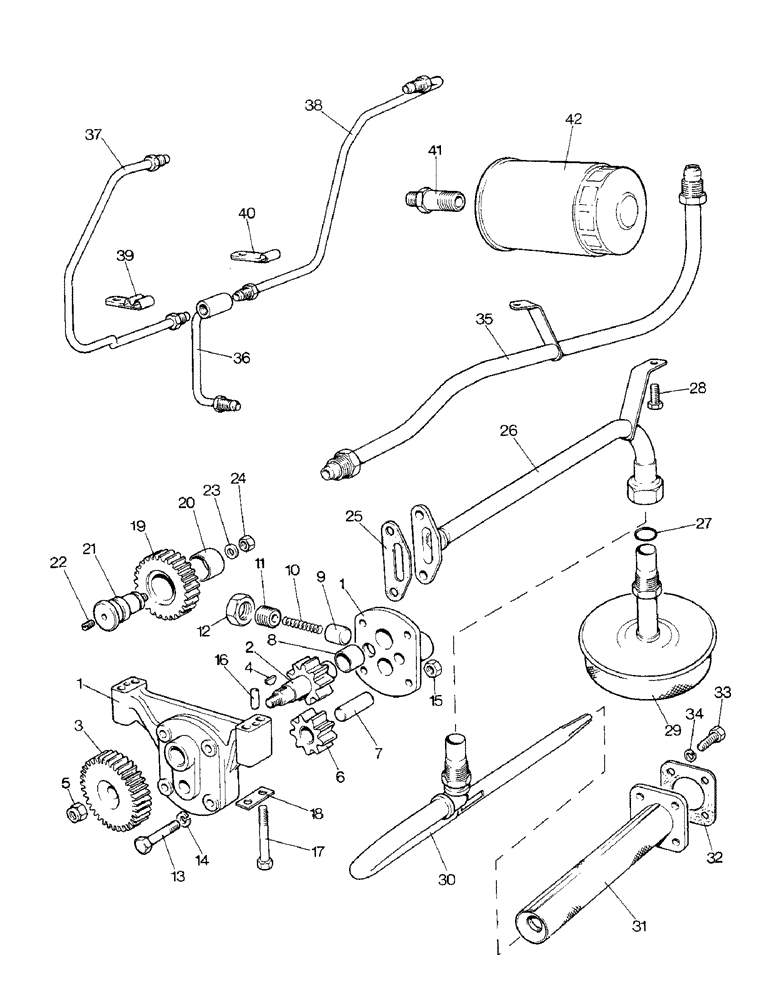 Схема запчастей Case IH 1690 - (A09-1) - OIL PUMP, PIPES AND FILTER, MFD MODEL, 2WD MODEL (01) - ENGINE