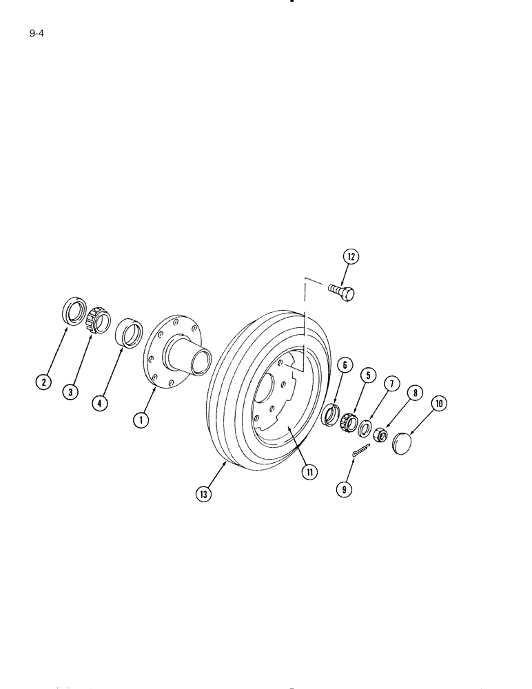 Схема запчастей Case IH 575 - (9-04) - WHEEL, HUB AND BEARINGS (09) - CHASSIS/ATTACHMENTS