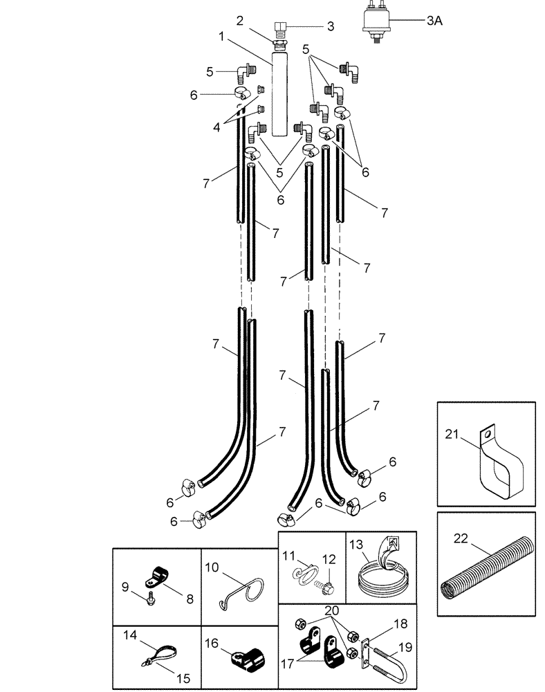 Схема запчастей Case IH CPX420 - (09B-04) - MOISTENER SYSTEM - WATER LINES (14) - WATER SYSTEM