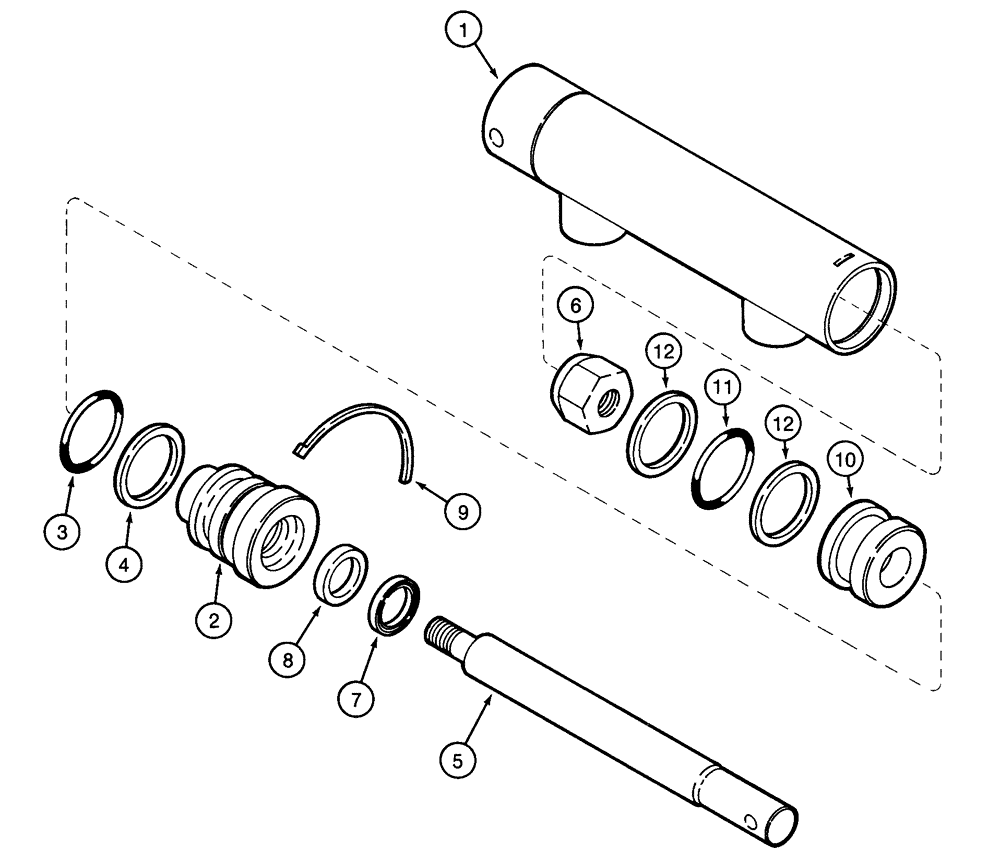 Схема запчастей Case IH 2155 - (8-44) - FAN ENGAGEMENT CYLINDER ASSEMBLY (07) - HYDRAULICS