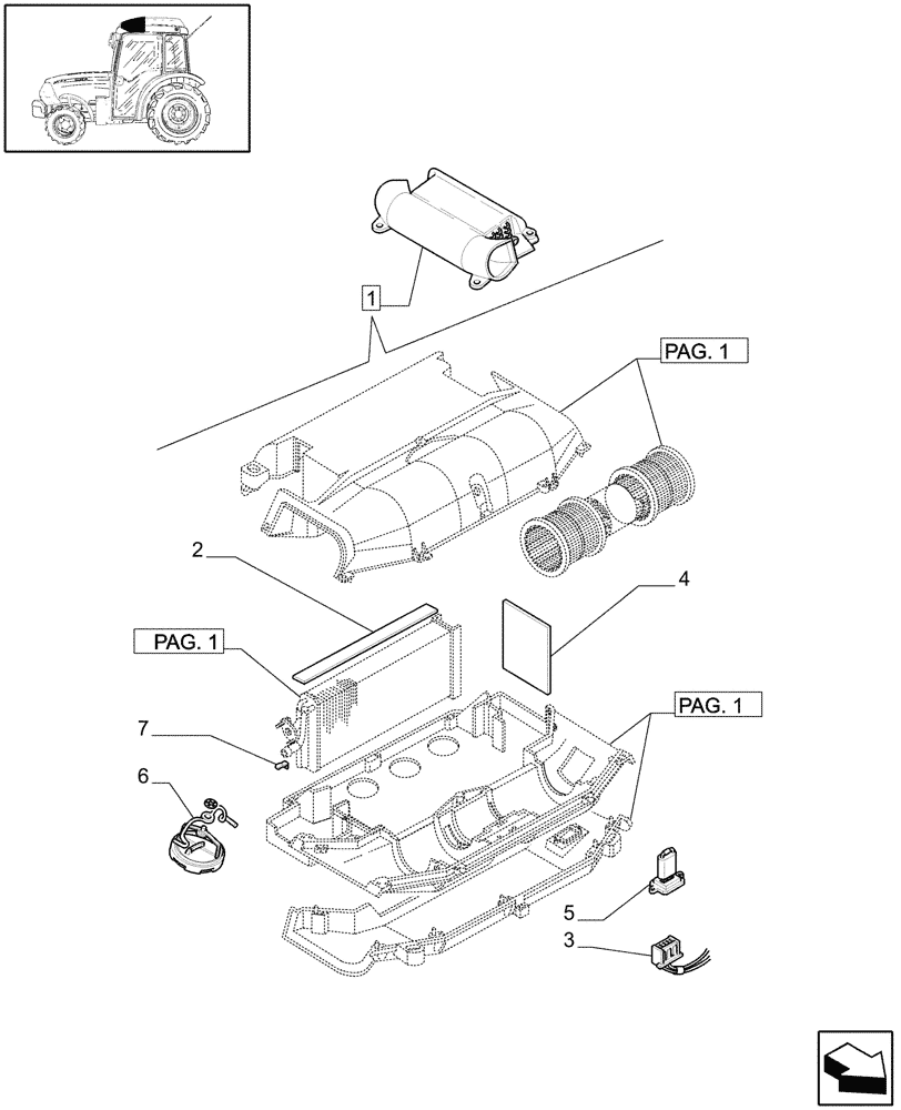 Схема запчастей Case IH JX1075N - (1.92.94/ A[02]) - CAB - HEATING SYSTEM - BREAKDOWN (10) - OPERATORS PLATFORM/CAB