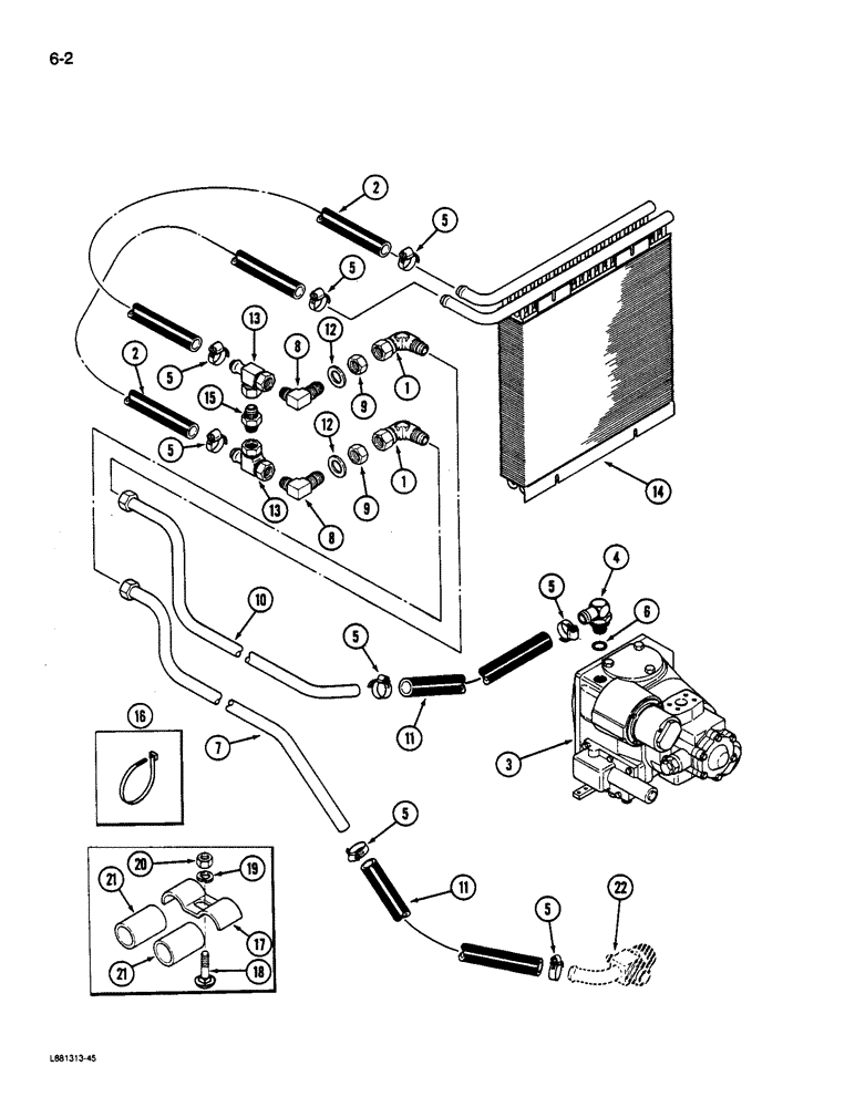 Схема запчастей Case IH 1822 - (6-02) - OIL COOLER SYSTEM (03) - POWER TRAIN