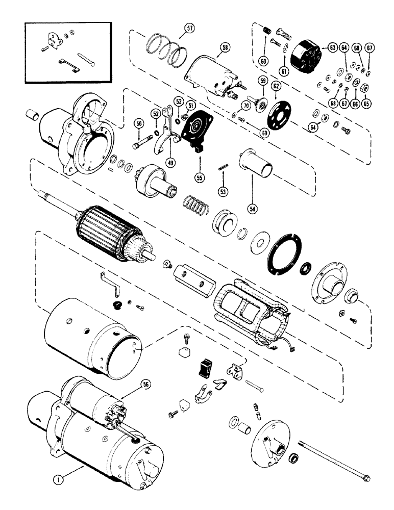 Схема запчастей Case IH 1255 - (060) - A36583 STARTING MOTOR, (CONTD), 188 DIESEL ENGINE (55) - ELECTRICAL SYSTEMS