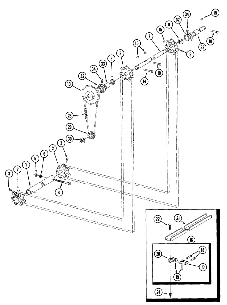 Схема запчастей Case IH 2155 - (9C-40) - UNLOADING CONVEYOR AND DRIVE (15) - HANDLING SYSTEM