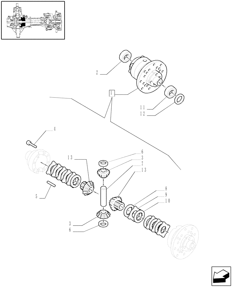 Схема запчастей Case IH JX80 - (1.40.4/07) - (VAR.540) CLASS 2 FRONT AXLE WITH 2ND STEERING CYLYNDER (4OKHPH) - DIFFERENTIAL LIM-SLIP (04) - FRONT AXLE & STEERING