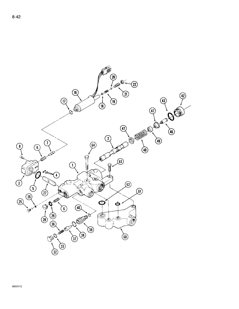 Схема запчастей Case IH 9230 - (8-042) - HITCH CONTROL VALVE ASSEMBLY (08) - HYDRAULICS