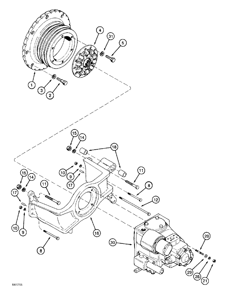 Схема запчастей Case IH 2022 - (6-12) - FAN DRIVE HOUSING, PULLEY, AND HYDROSTATIC PUMP DRIVE PLATE (03) - POWER TRAIN