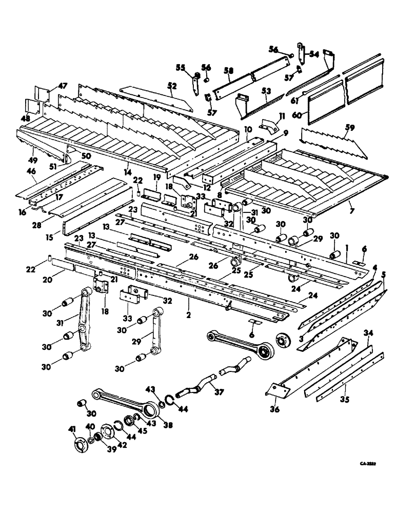 Схема запчастей Case IH 815 - (R-48) - SEPARATOR, GRAIN PAN, HANGER ARMS AND SHAKER SHAFT, SERIAL NO. 4689 AND ABOVE Separation