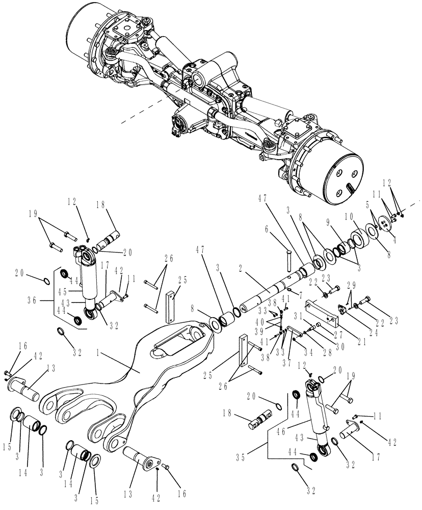 Схема запчастей Case IH MAGNUM 335 - (05-14A) - FRONT AXLE - SUSPENSION, CLASS V - SUSPENDED MFD - MAGNUM 275, 305 AND 335 (05) - STEERING