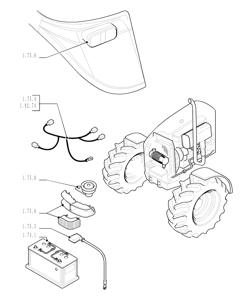 Схема запчастей Case IH JX70 - (1.74.0 SEC. 06) - ELECTRICAL (06) - ELECTRICAL SYSTEMS
