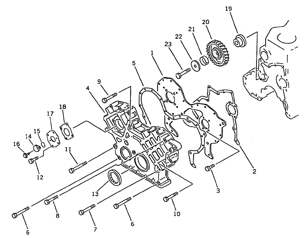 Схема запчастей Case IH 7700 - (C01[11]) - ENGINE FRONT COVER & GEAR KOMATSU SA6D108-1A1 Engine & Engine Attachments