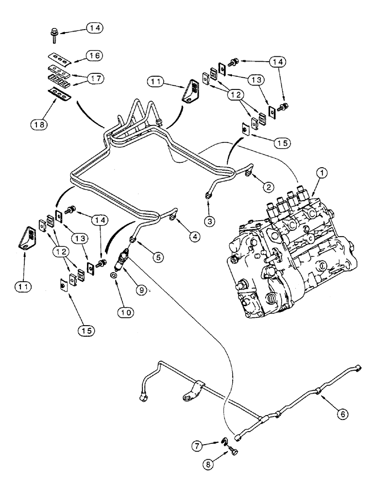 Схема запчастей Case IH 8825 - (10-56) - FUEL INJECTION SYSTEM, 4-390 EMISSIONS CERTIFIED ENGINE (03) - FUEL SYSTEM