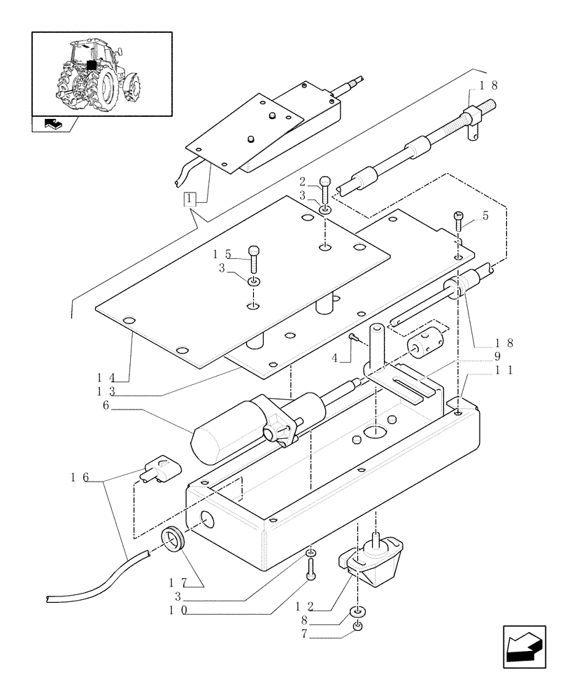 Схема запчастей Case IH PUMA 180 - (1.76.0/03A) - SHIFTABLE PTO ELECTRIC CONTROL - ACTUATOR - BREAKDOWN (06) - ELECTRICAL SYSTEMS