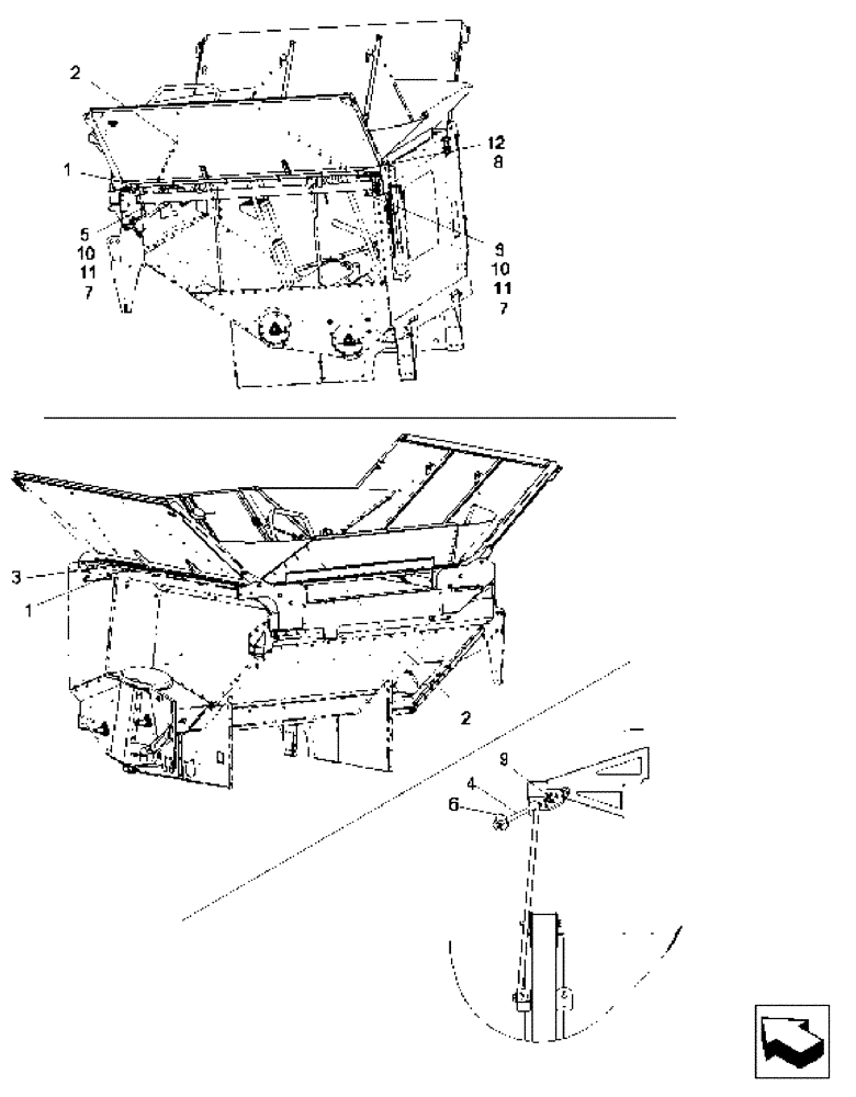 Схема запчастей Case IH 5130 - (80.150.19) - GRAIN TANK ACCESS COVER HARDWARE (80) - CROP STORAGE/UNLOADING