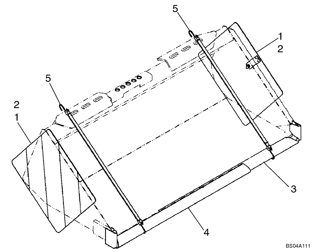 Схема запчастей Case IH 410 - (09-39) - SPECIAL PARTS FOR ITALY - GUARD, BUCKET (09) - CHASSIS